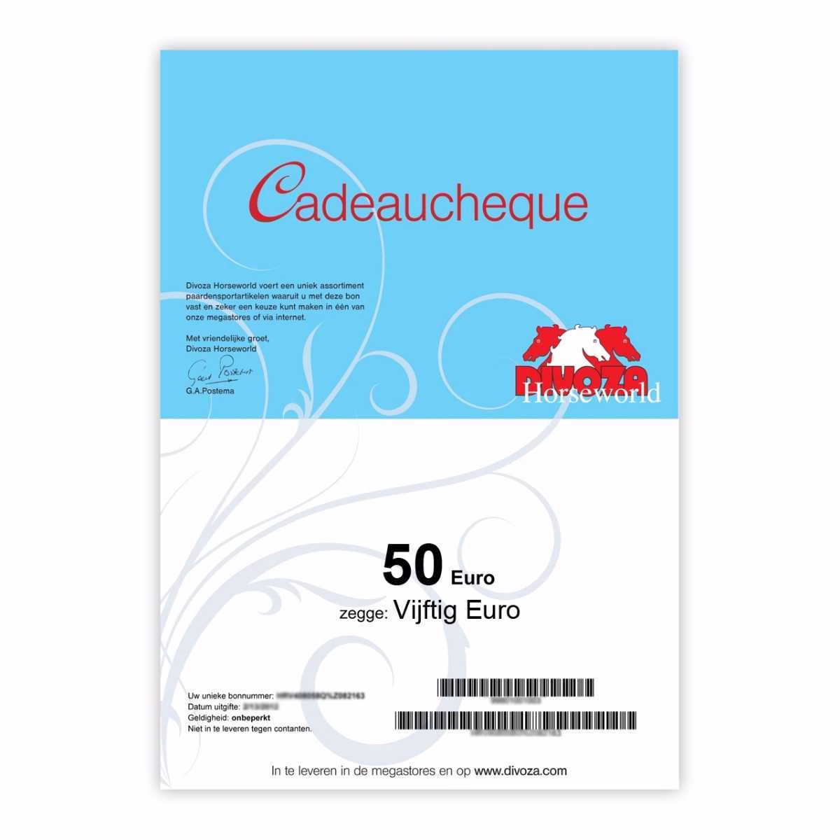 Divoza Cadeaucheque 50 Euro - N.v.t.
