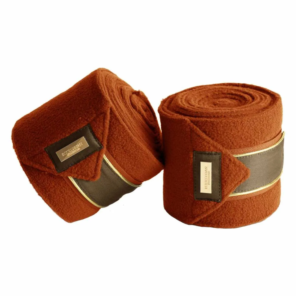 Equestrian Stockholm Fleece Bandages - Oranje, One size