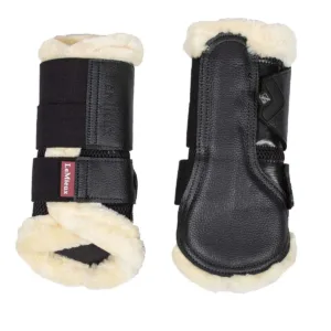 LeMieux Fleece Beenbeschermers - Zwart/bruin, l