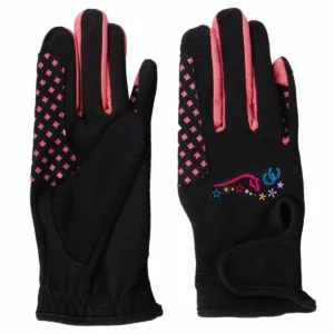 Mondoni Heartstrings kinder handschoenen - Zwart, 152