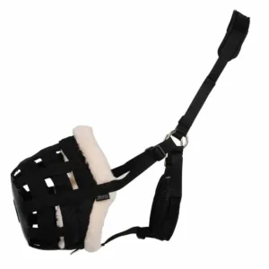 Shires Deluxe graasmasker - Zwart, Pony