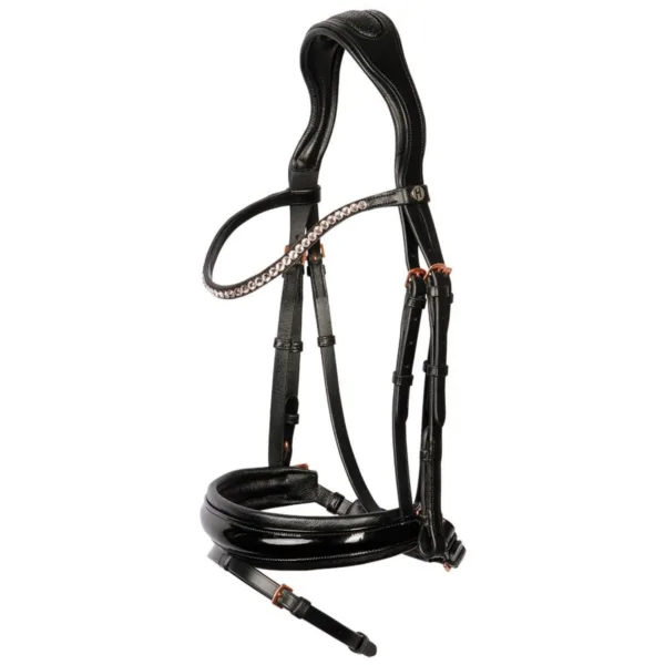 HH Hoofdstel Rosegold Lacque II zwart 21190 01 a