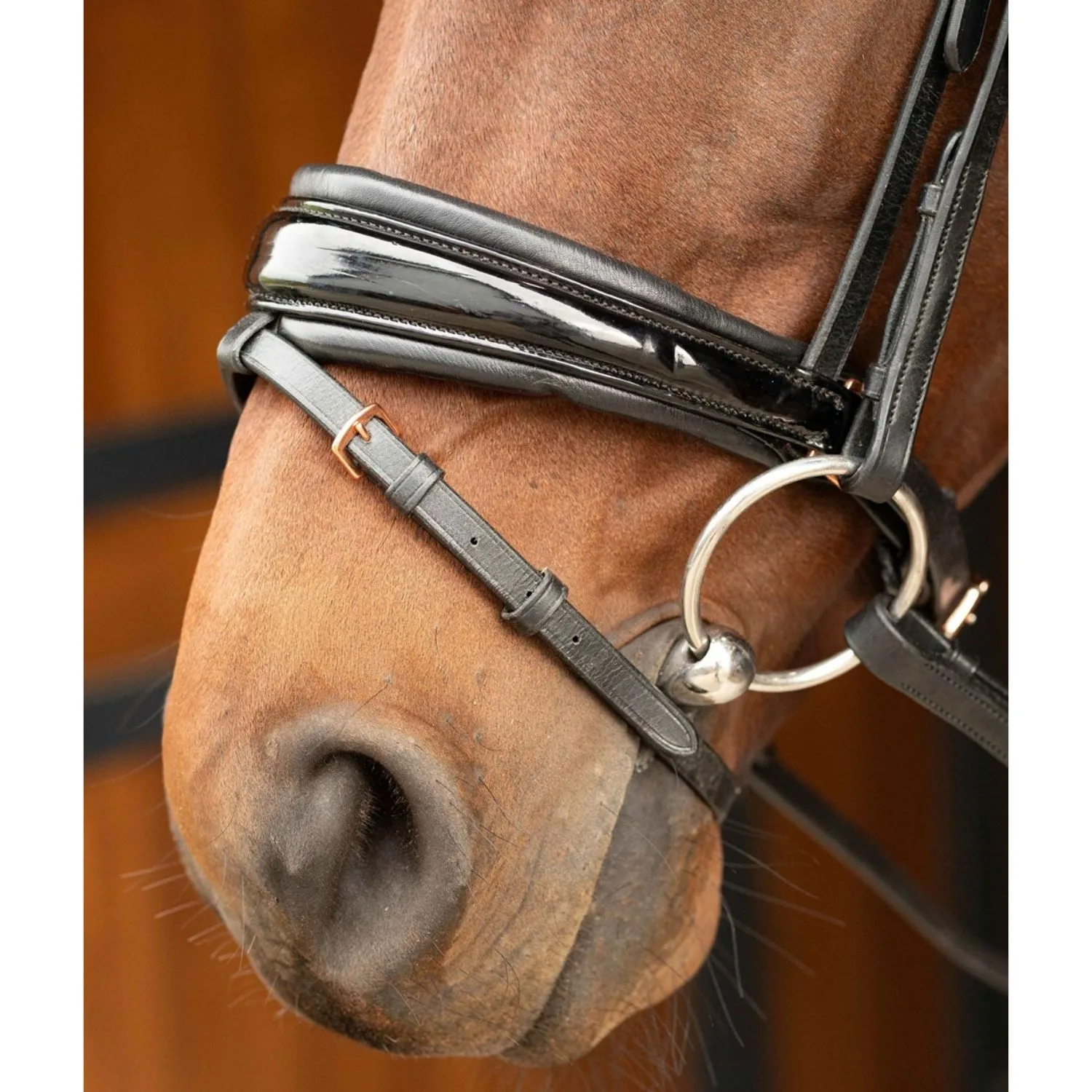 HH Hoofdstel Rosegold Lacque II zwart 21190 01 d
