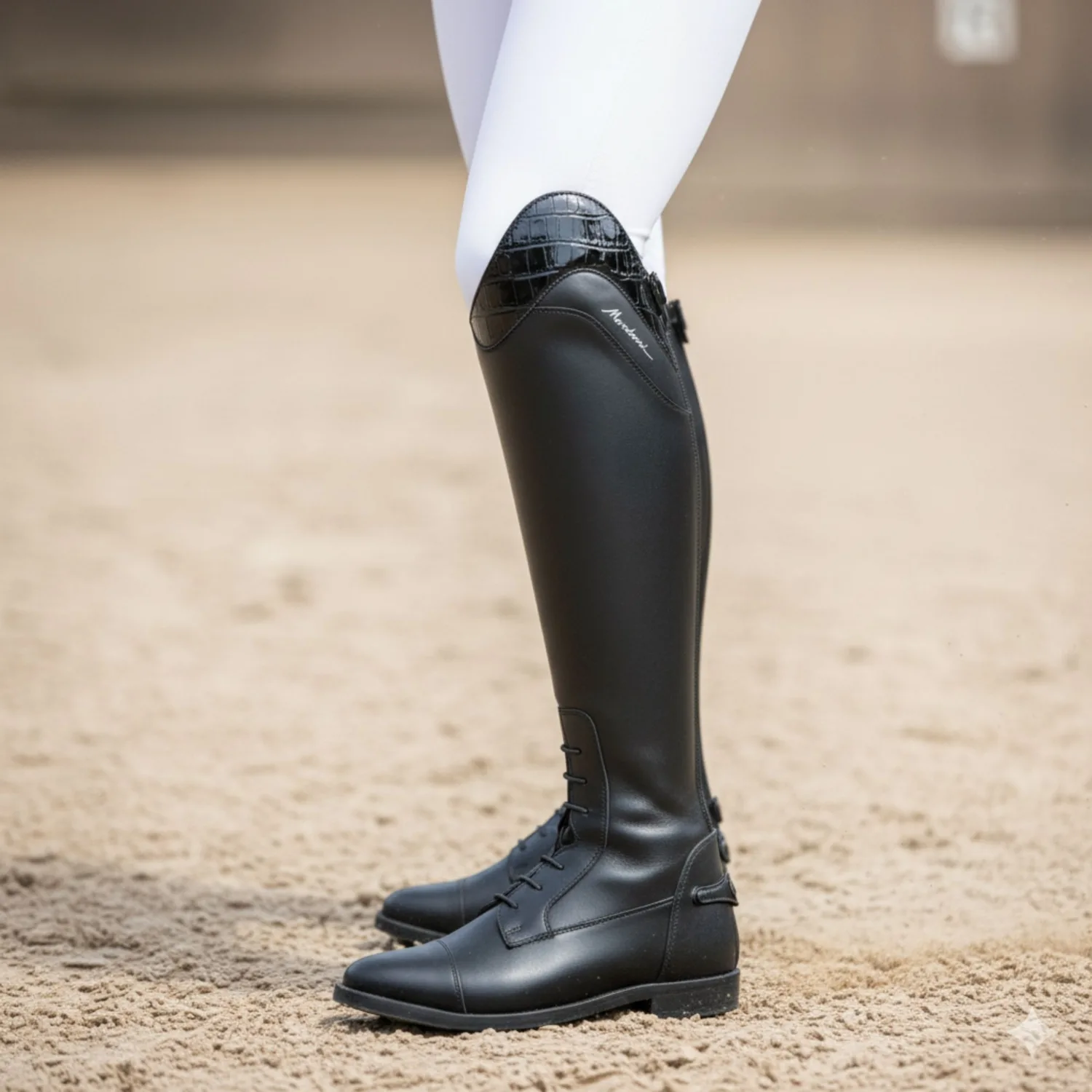 Mondoni Maldon croco rijlaars zwart 75355 01 j