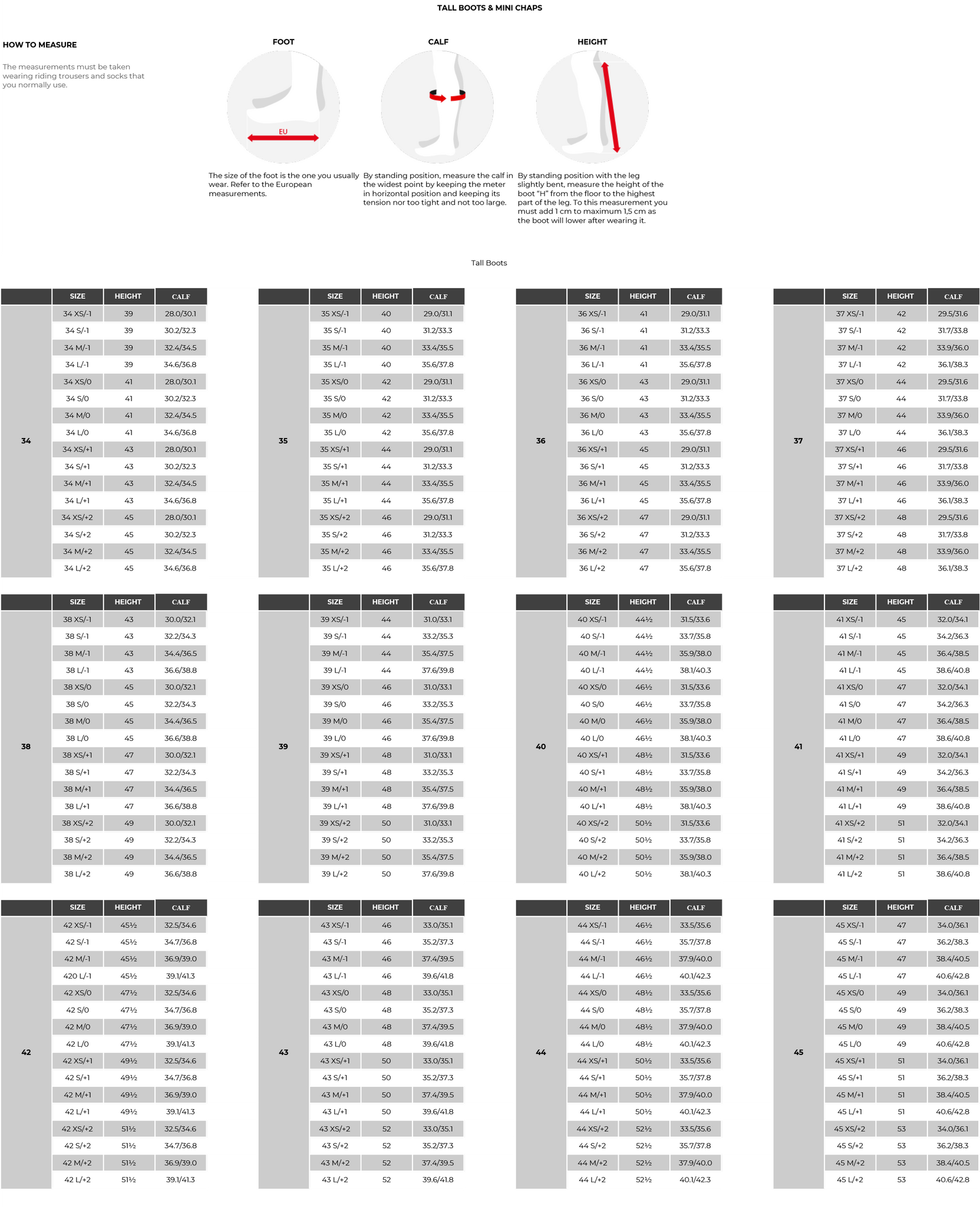 Size Charts EGO7 2 1 2048x20481